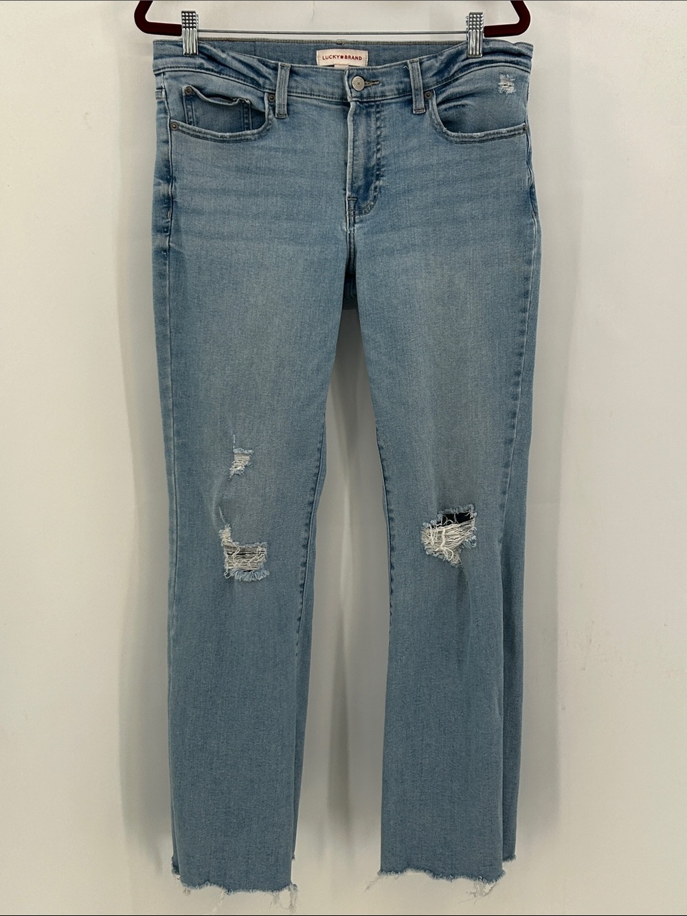 Lucky Brand Sweet Mid Rise  Flare Distressed Light Wash Size 31/12